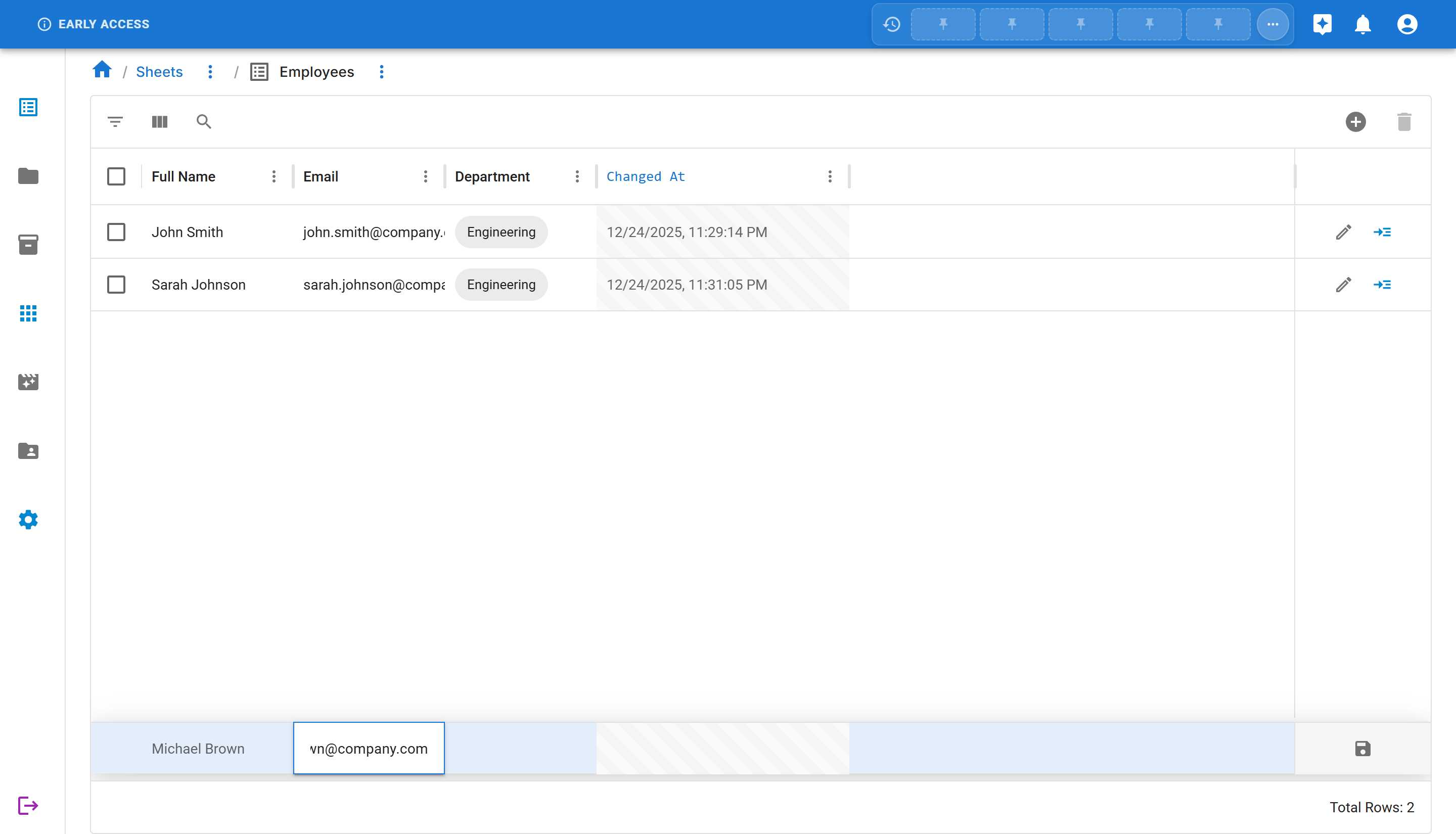 Inline Editing Email